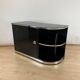 Art Deco Black Lacquered Lowboard with Chrome Fittings, France, 1930s