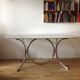 Table années 70 chrome et plateau verre