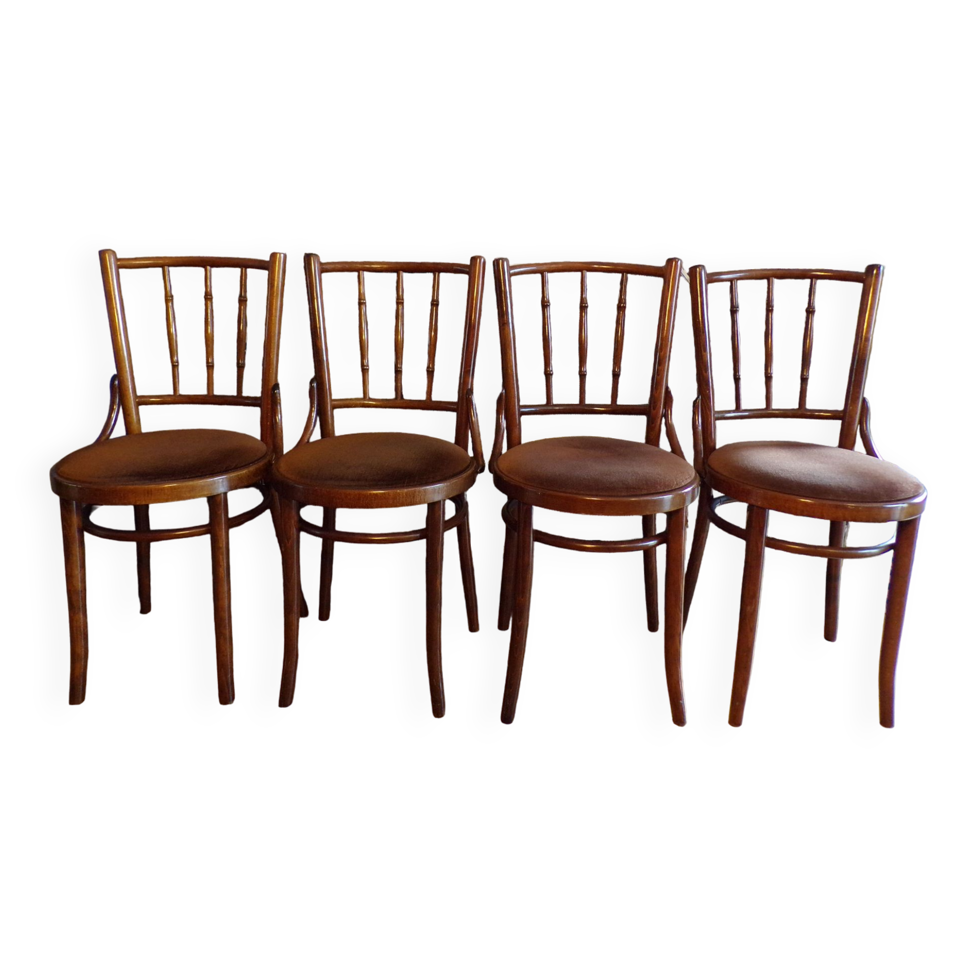 Set 4 Bistro Chair Sitting Velvet