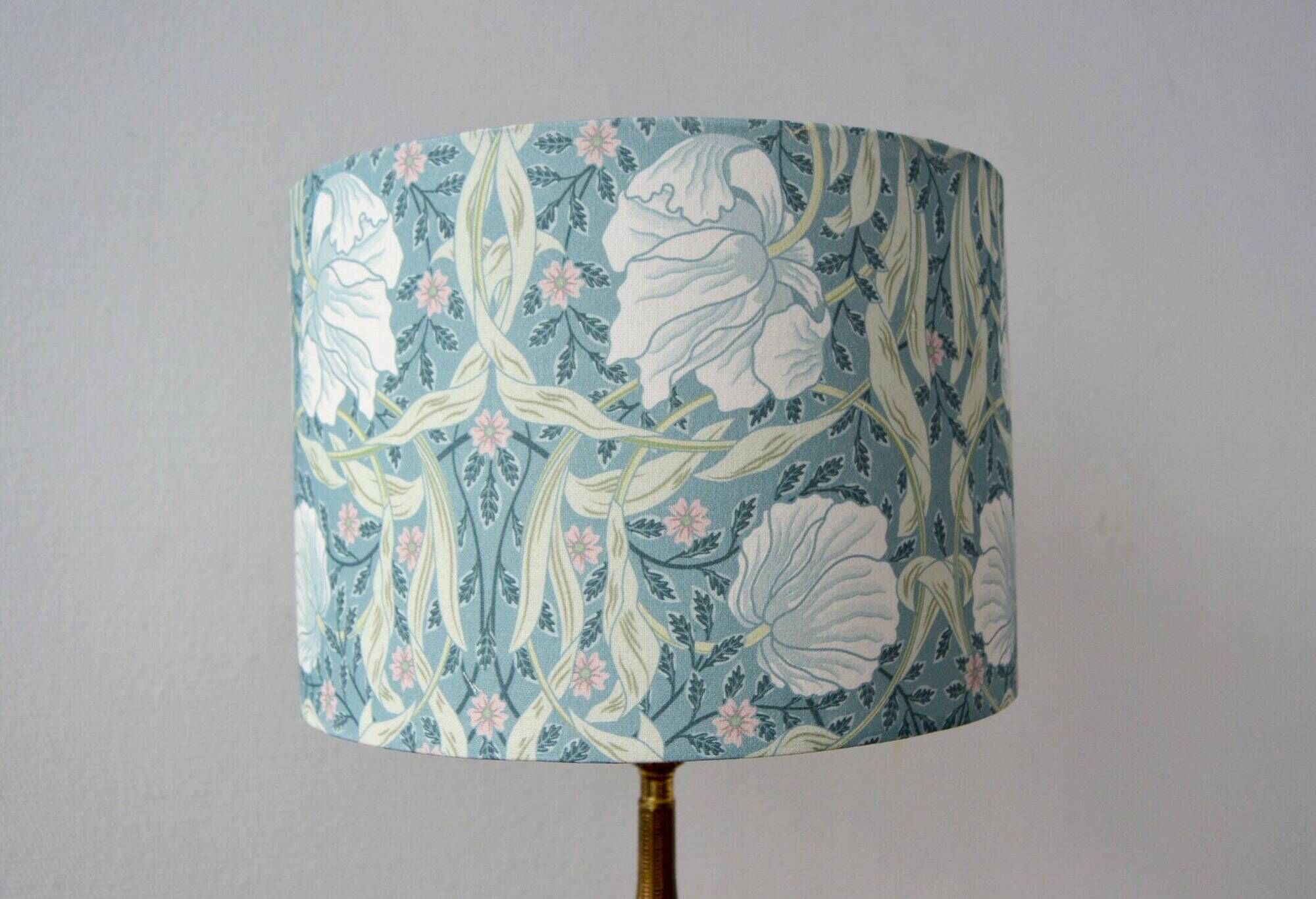 Bird and flower lampshade, William Morris style.