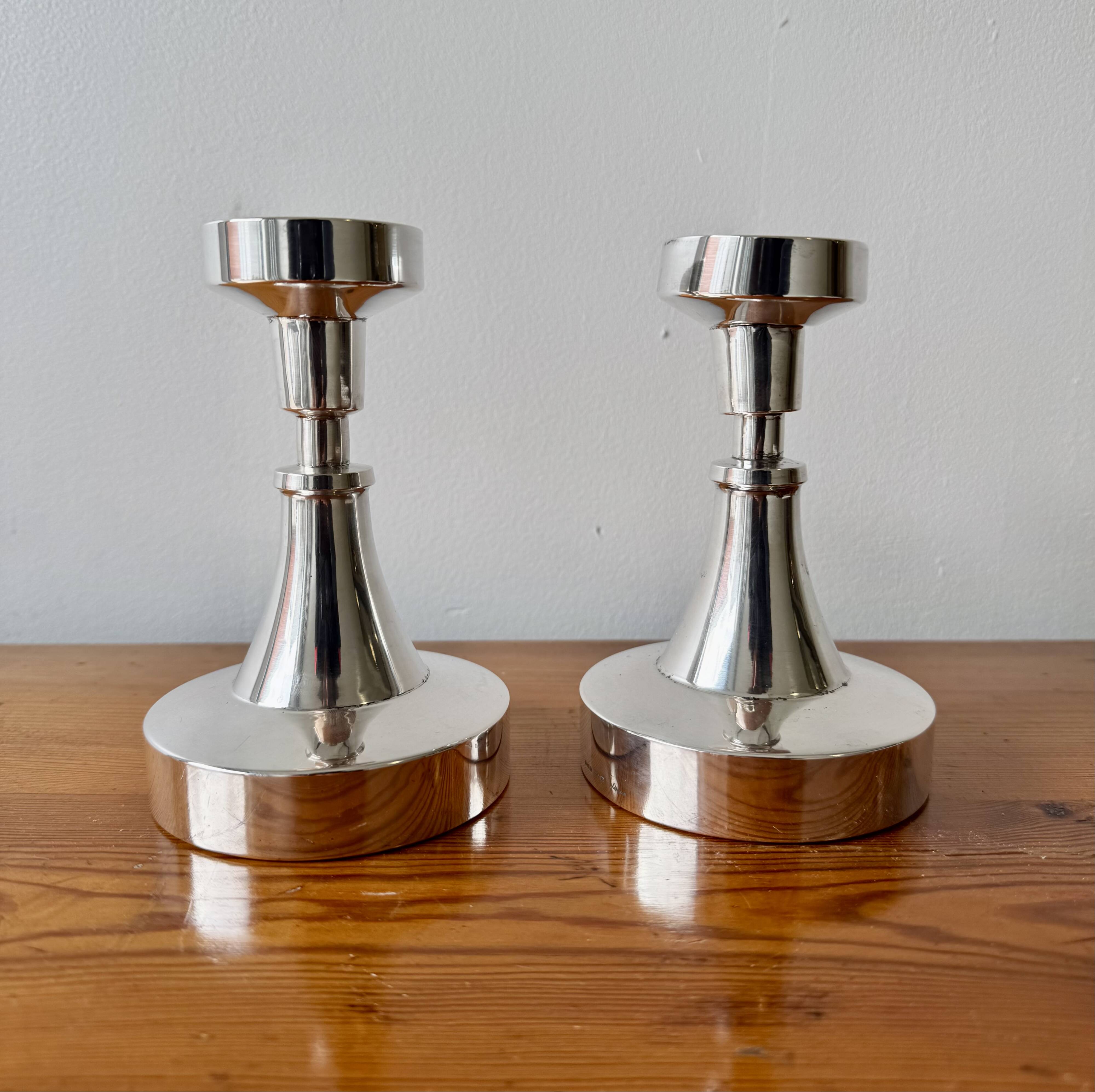 Vintage Pair of Silver Candlesticks by Löfman