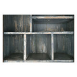 15-square patinated wooden library