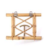 Rattan and metal coat rack, 1950s