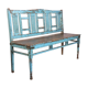 Banc colonial art déco en teck birman