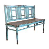 Banc colonial art déco en teck birman