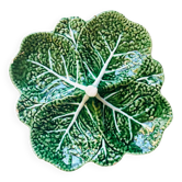 Plat serviteur à compartiments vintage feuilles de choux Bordallo Pinheiro