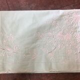 Drap bodé ancien et ses 2 taies brodées