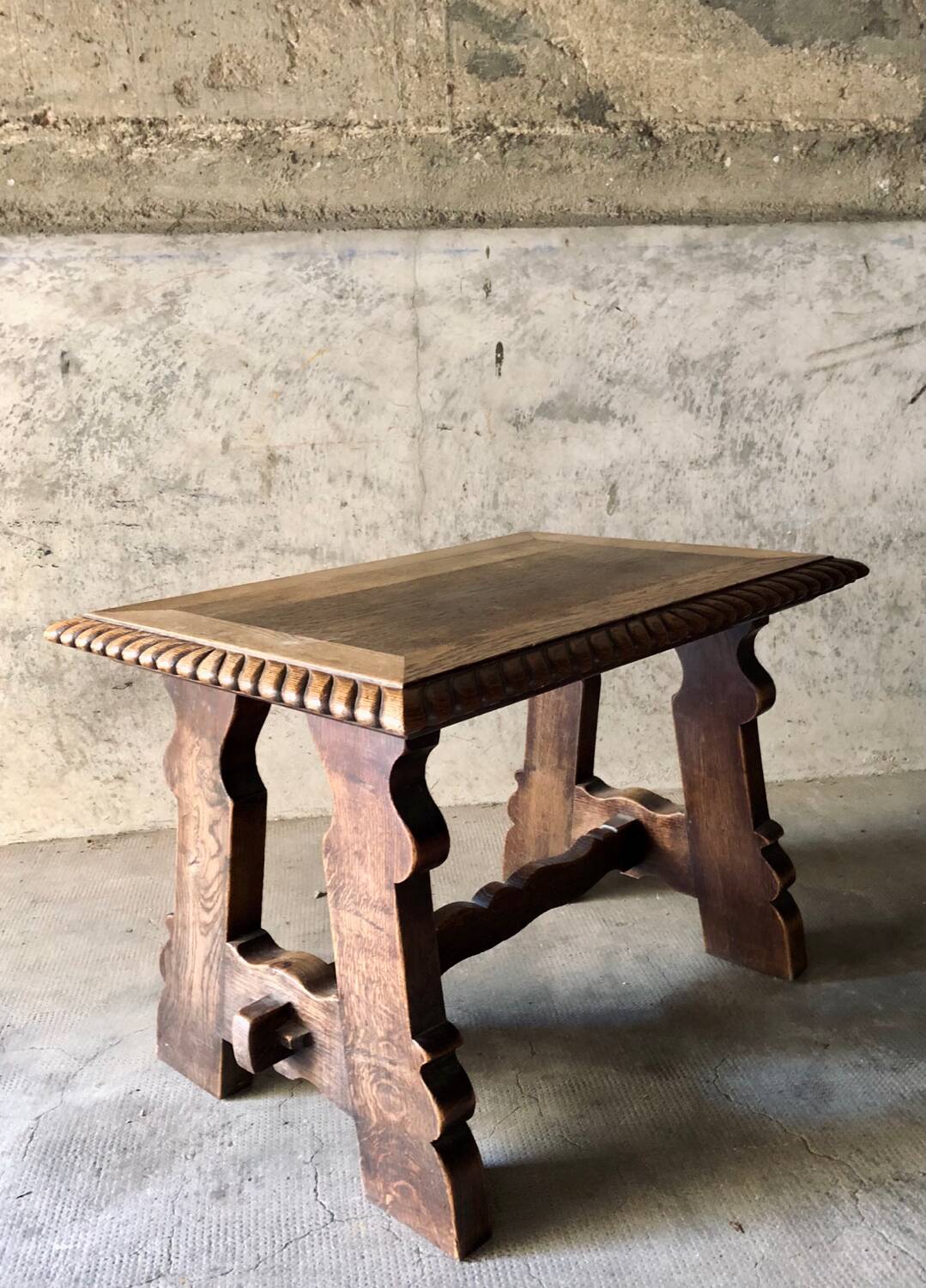 Brutalist oak coffee table 1940-50