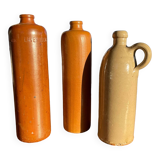 Set of three stoneware bottles