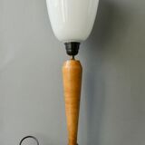Lamp in wood, metal and opaline, Art Deco