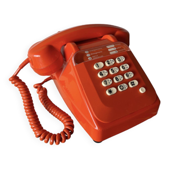 Téléphone Socotel orange à touches des années 80