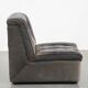 Fauteuil design vintage en cuir gris des années 1970