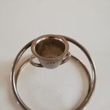 Pair of white metal candle holders