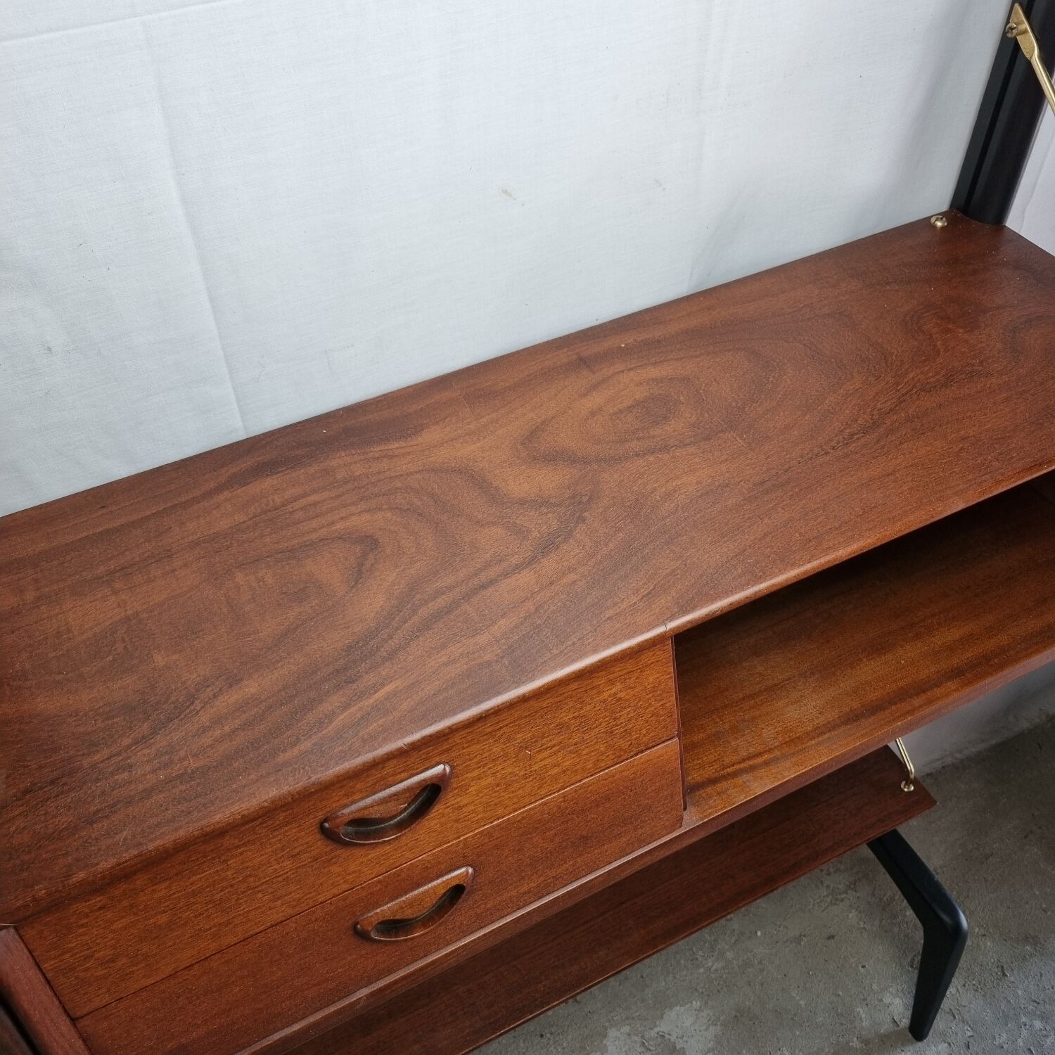 Mid-Century Modern Free Standing Teak Wall Unit by Louis van Teeffelen for WéBé