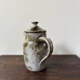 Sanded stoneware pitcher by Chantal and Thierry Robert, 1970s