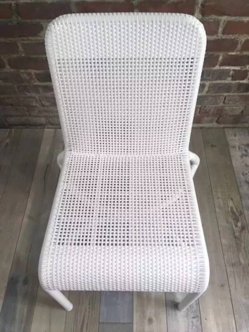 White woven resin garden chair