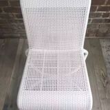 White woven resin garden chair
