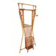French Bamboo wall coat rack with large mirror, 1960