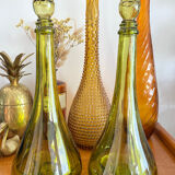Vintage green glass decanter
