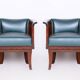 Czech Art Deco Armchairs in Oak by F. and H. Gessner, 1920s, Set of 2