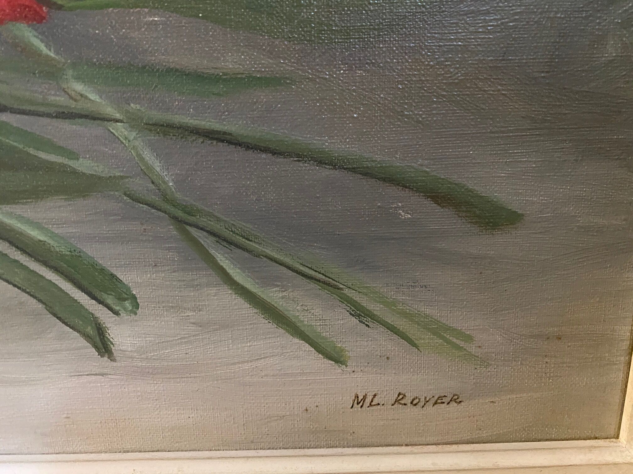 Painting on canvas flowers signed