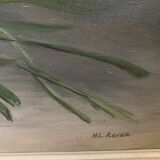 Peinture sur toile fleurs signée