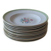 Ensemble de 12 assiettes creuses en faïence Orchies – Moulin des Loup
