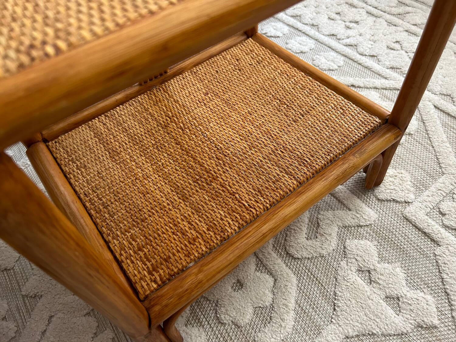 Set of two vintage rattan bedside tables