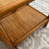 Set of two vintage rattan bedside tables