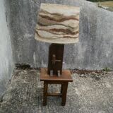 Brutalist lamp and its stool