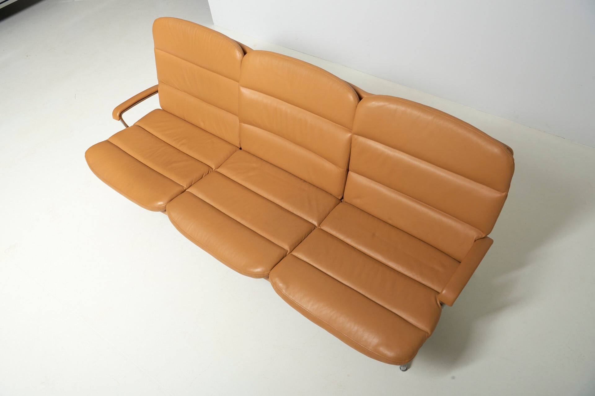 Three Seater Sofa in Leather by Strässle, Switzerland - 1960's