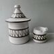 Ceramic sugar bowl and creamer by Emile Masson Vallauris, 1960s
