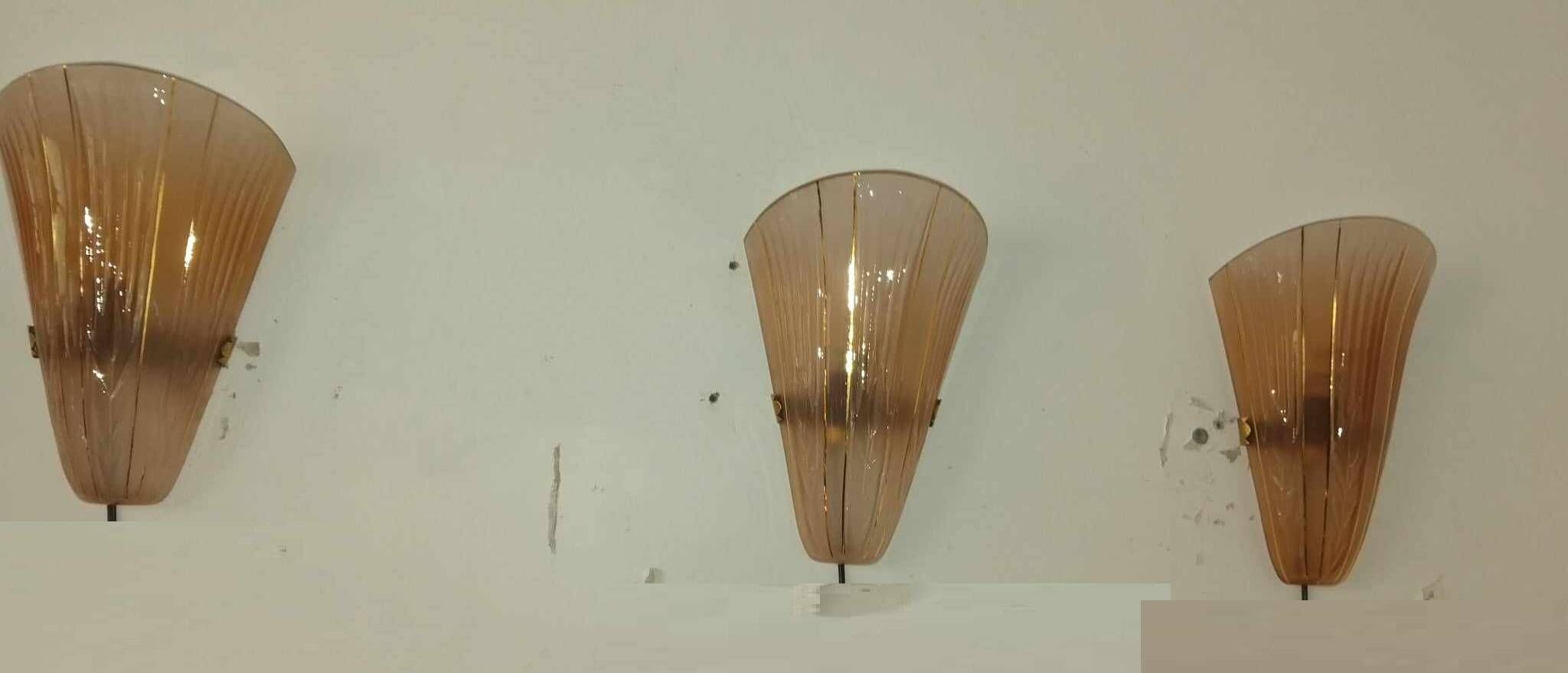 Suite of 3 Art Deco wall lights