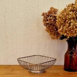 Vintage silver metal basket