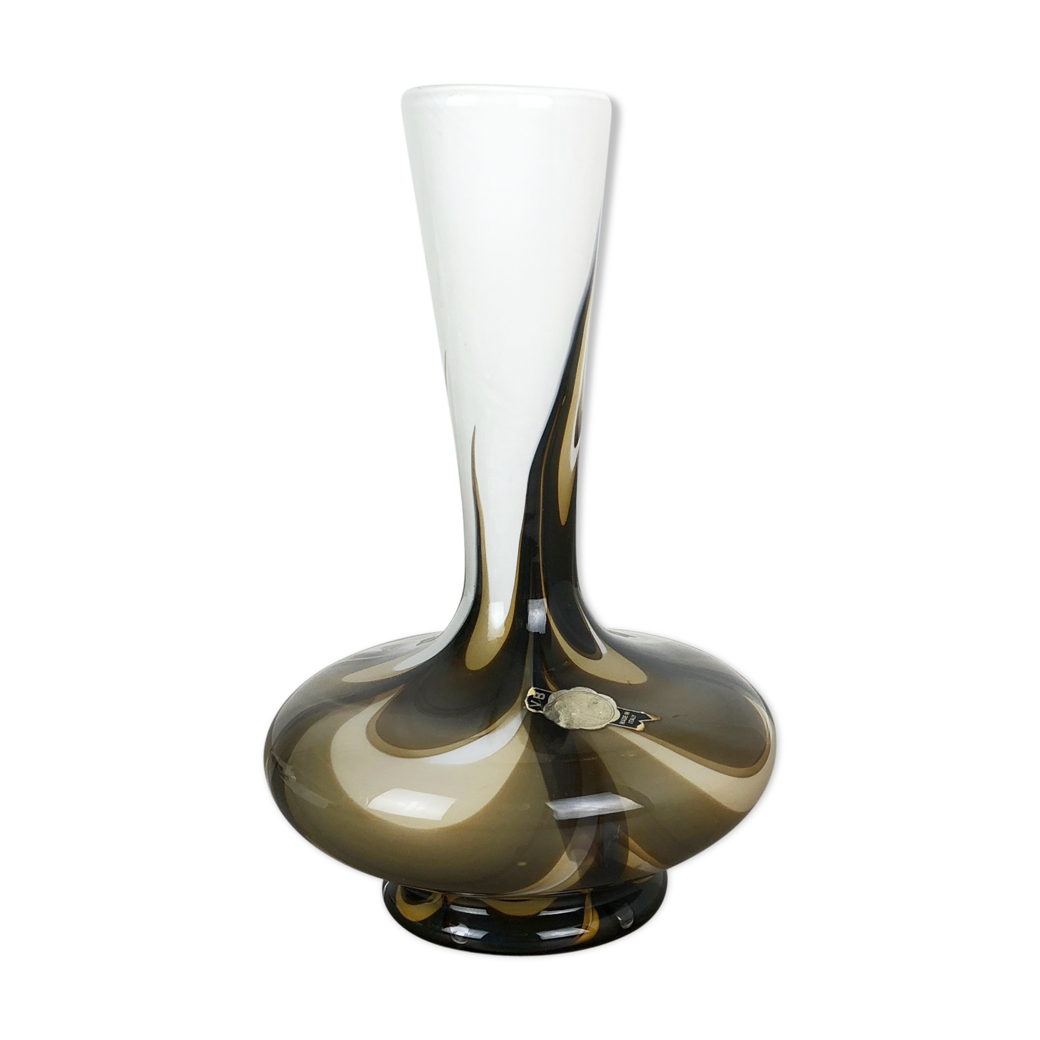 Rare Extra Large Vintage Pop Art Opaline Florence Glass Vase Design, Italy 1970s