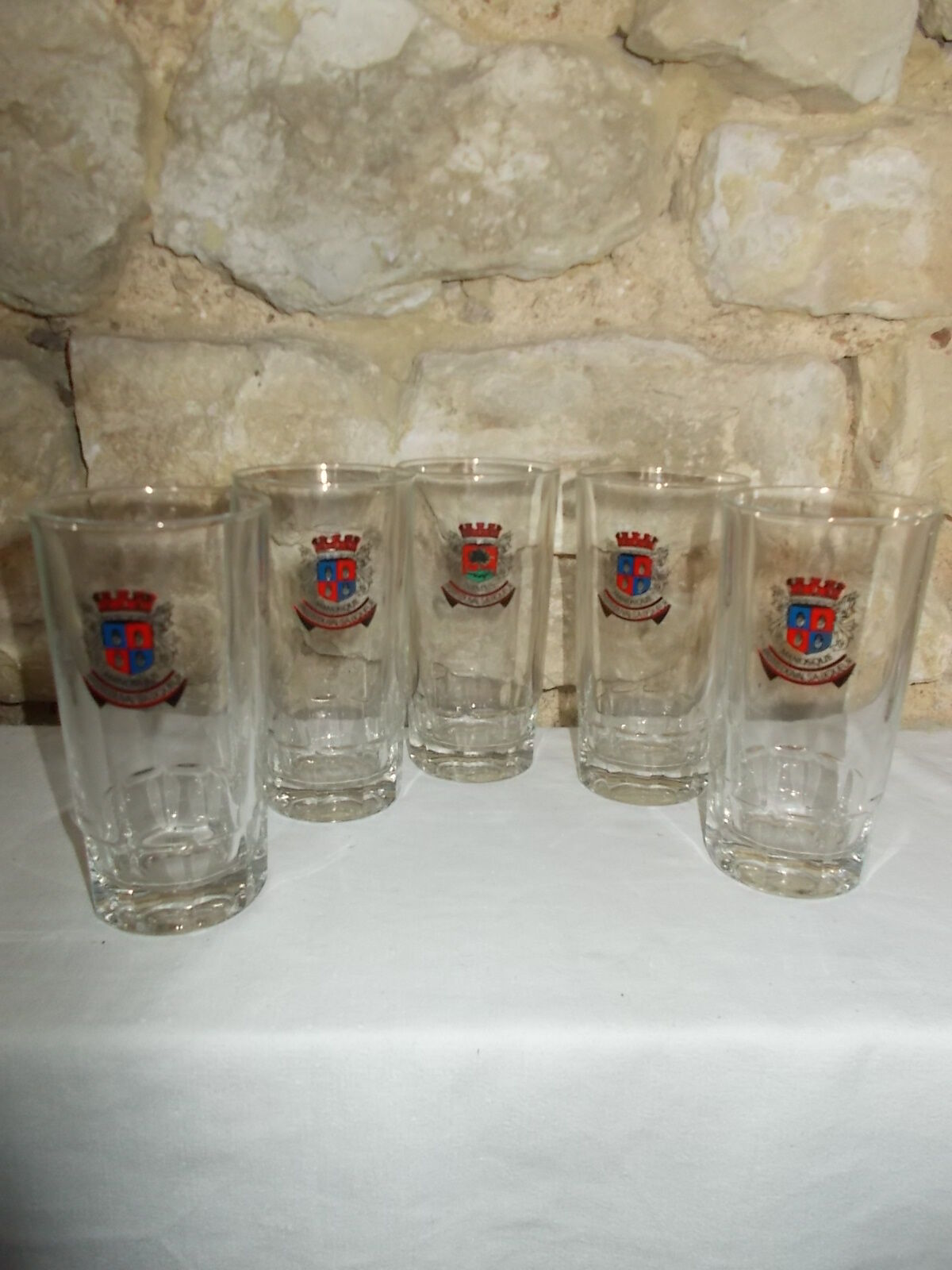 Lot 5 glasses pastis duval bistro advertising