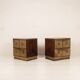 Aldo Frigerio Italian Walnut Burl and Gold-Laminated Brass Bagdad Nightstands