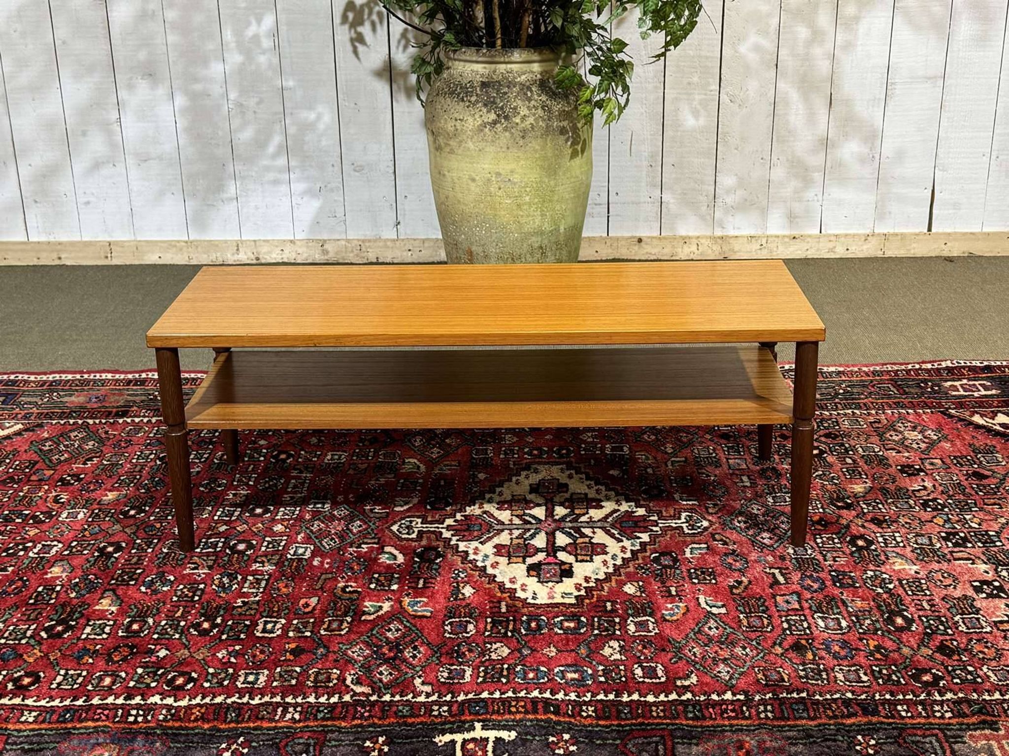 1970s English coffee table in teak and iroko.