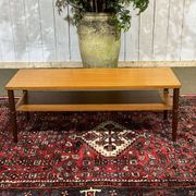 1970s English coffee table in teak and iroko.