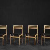 Chaises de salle à manger vintage en chêne moderne scandinave du milieu du siècle de Sax Møbelfabrik, années 1960, ensemble de 4