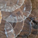 7 petal-shaped glass dessert plates – 1960s–1970s