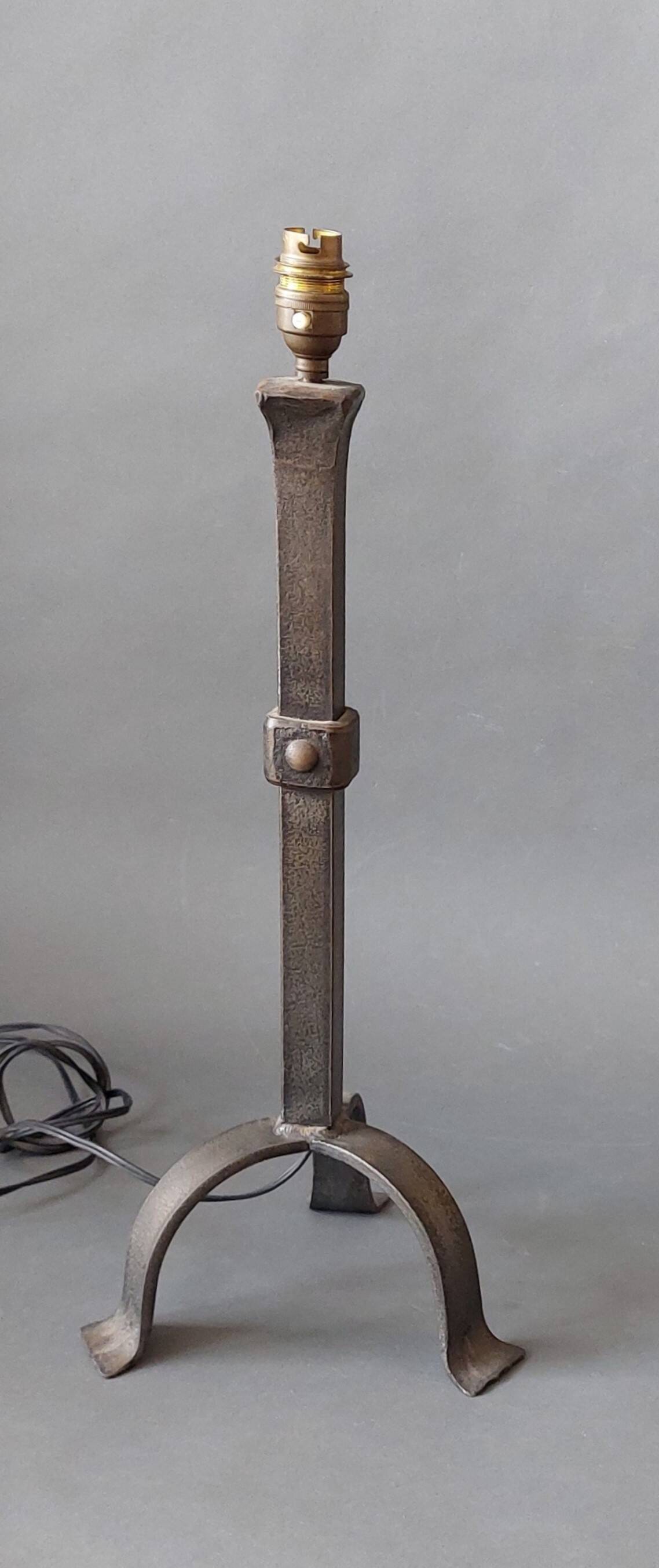 Pair of Brutalist style lamps in wrought iron 1950.