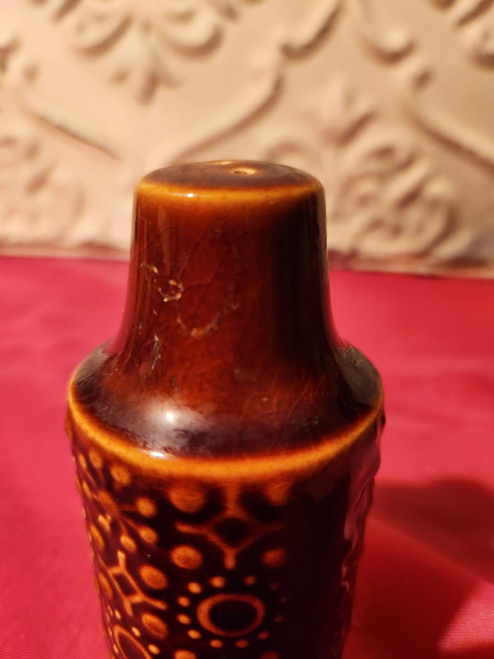 Set of ceramic condiments: salt, pepper, mustard, Connemara Celtic.
