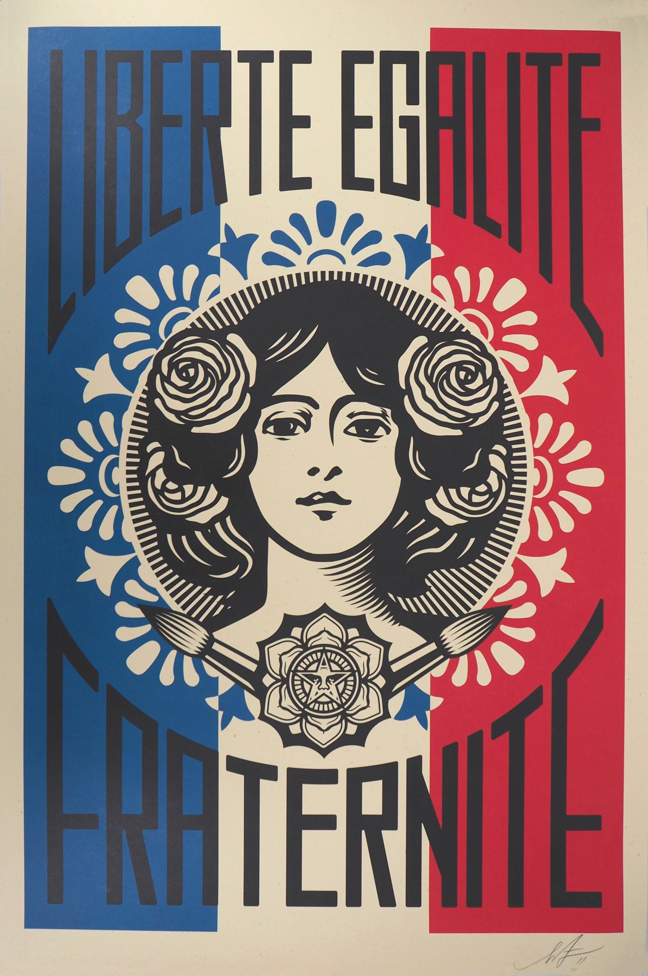 Shepard Fairey (Obey Giant): Liberty, Equality, Fraternity - Signed lithograph