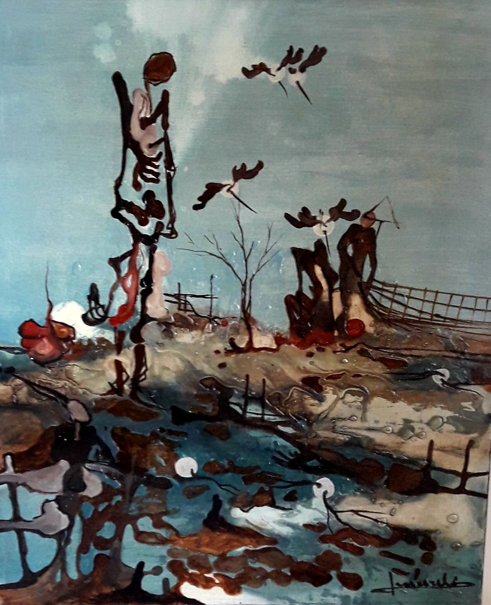 Oil on canvas painting by Lenczewski