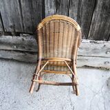 Fauteuil ancien en rotin pour enfant