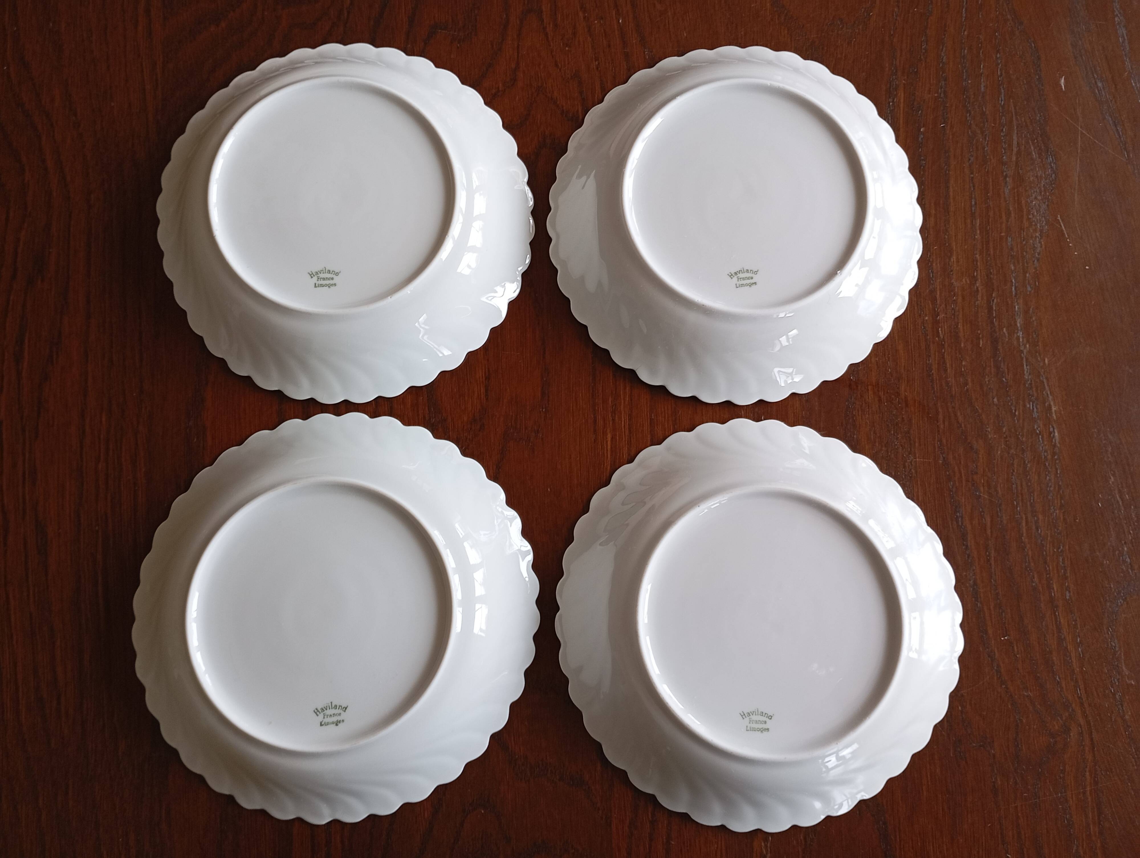 4 Haviland Torse soup plates