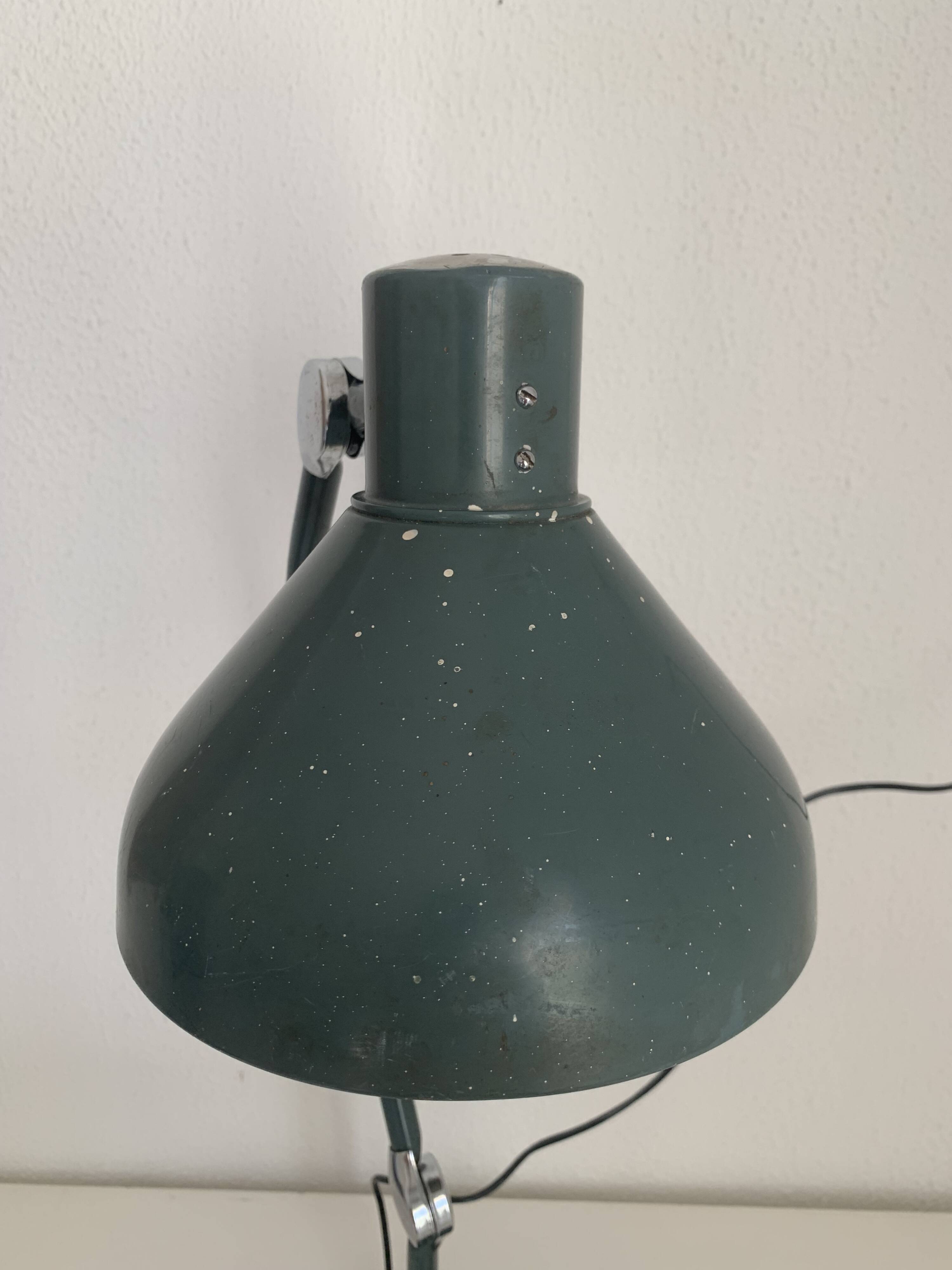Vintage 1950s Jumo GS1 Viridian Green Desk Lamp - 55 cm