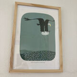 Contempory painting eagle and sheep