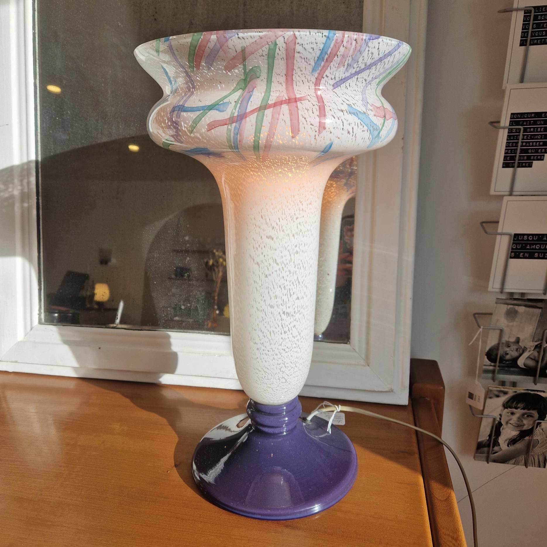 Italian lamp in Murano glass to table